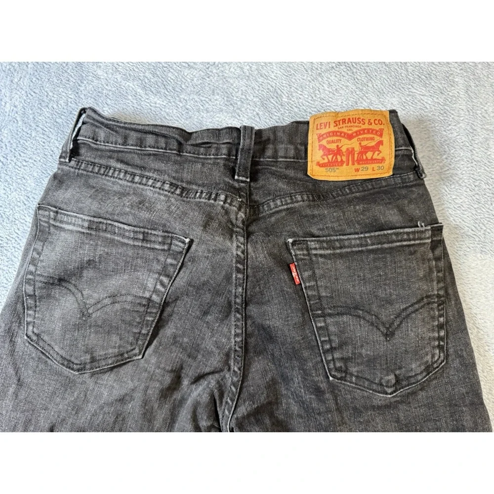 Levis 505 Regular Fit Jeans Mens 29x30 Blue Denim Straight Leg 27x28 #3144
